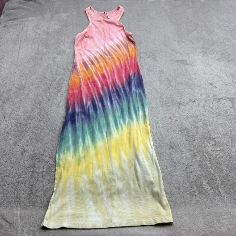 YFB Iggy Rib Maxi Dress Women's M Tie Dye Racerback Hippie Boho Festival Pride